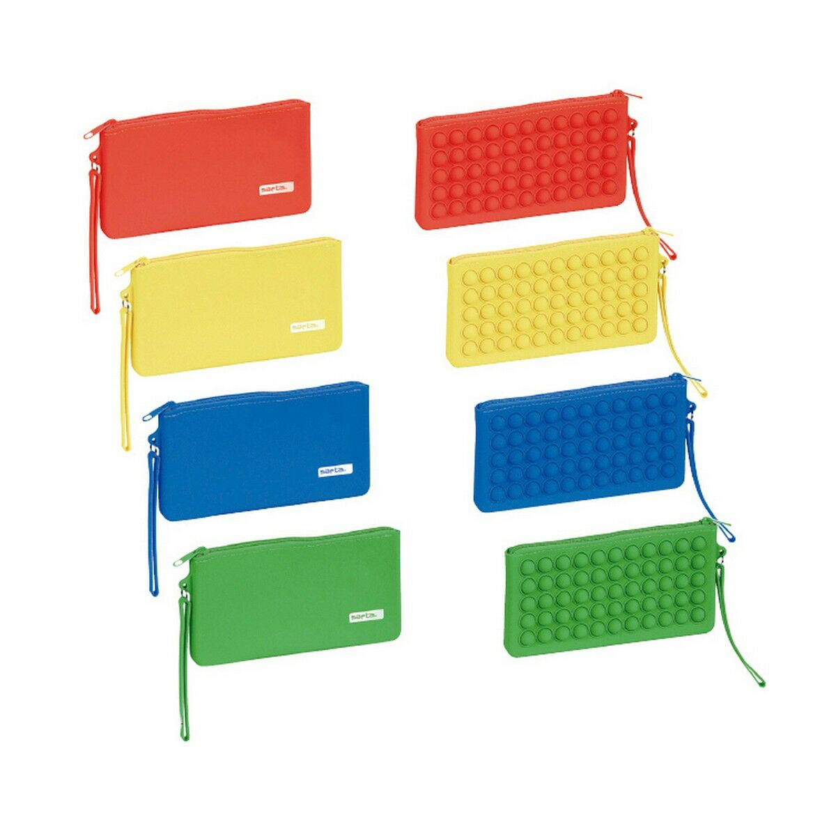 Skoleetui Safta Pop It Flat Flerfarget Sett (12 Deler)